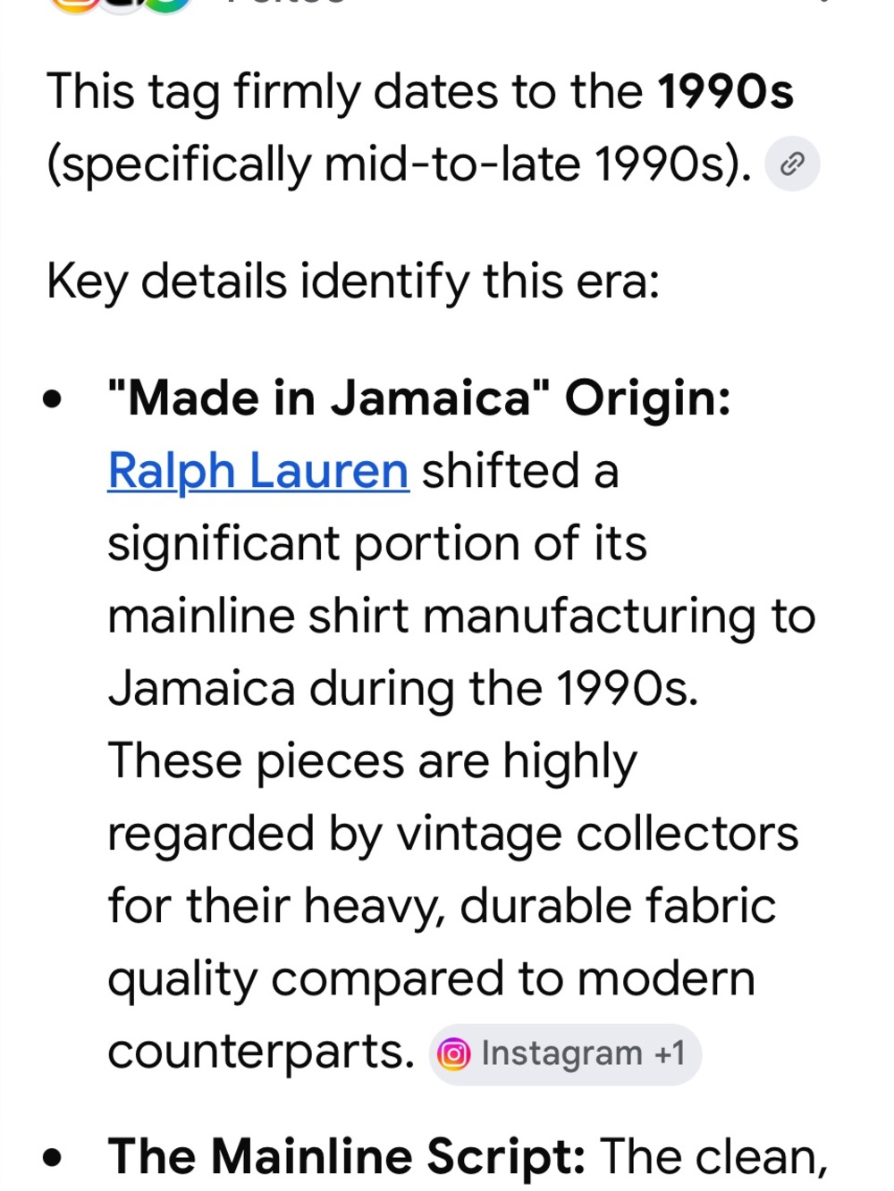 Vintage 90s Ralph Lauren Beige & White Stripe Button-Down Shirt. Made in Jamaica - Picture 8 of 8